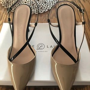 Sling back Patent Pumps